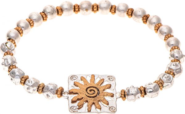 Two Tone Sunburst Stretch Bracelet