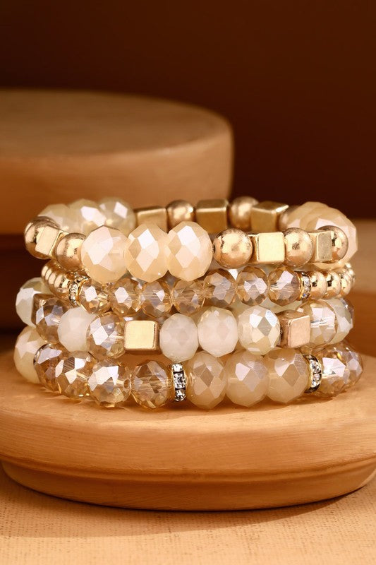 Layered Beaded Stretch Bracelet