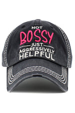 "Not Bossy" Distressed Trucker Cap
