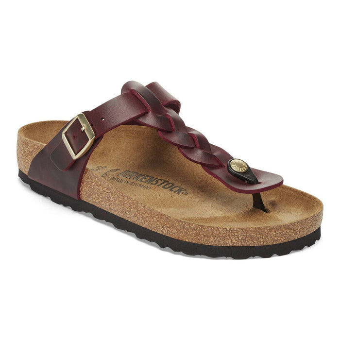 Birkenstock Gizeh Braided Oiled Leather Sandals - Zinfandel (Regular/Wide)