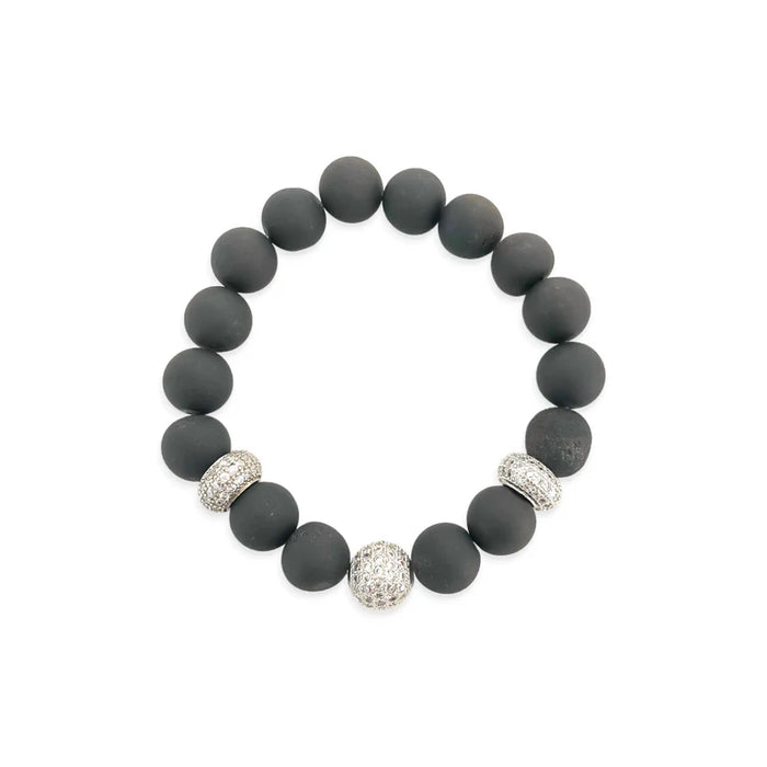 Beaded Matte Stone Stretch Bracelet