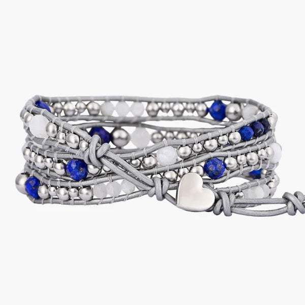Amethyst Silver Protection Wrap Bracelet