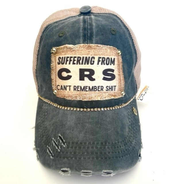 "Suffering from CRS" Distressed Trucker Cap