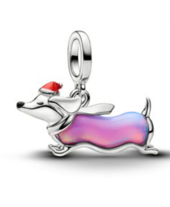 Christmas Dachshund Dangle Charm