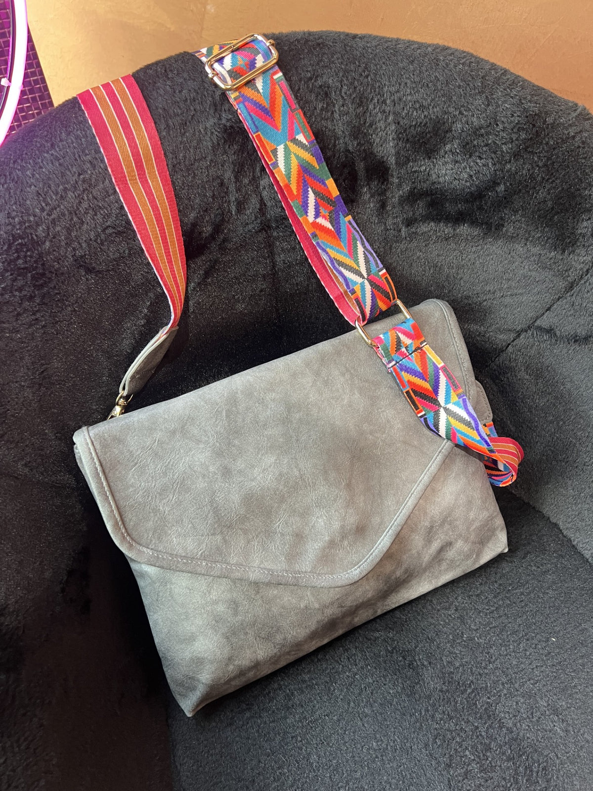 Jess Leopard Print Strap Envelope Crossbody Bag