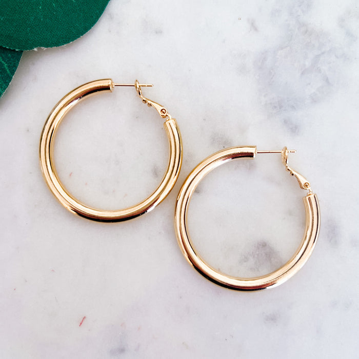 Gold-Dipped Hoop Earrings 0607