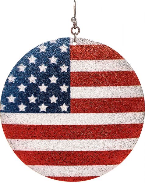American Flag Disc Earrings