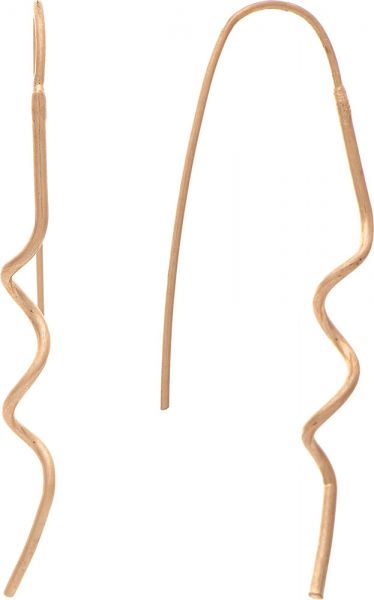 Gold Corkscrew Wire Thread Earrings