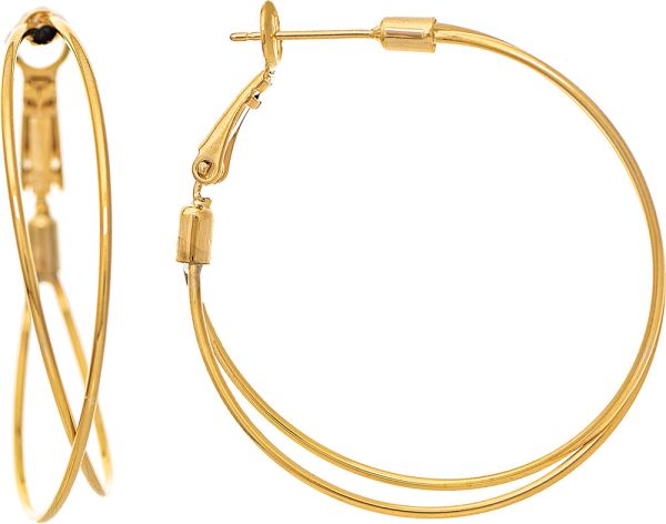 Crossed Hoop Earrings