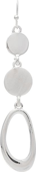 Silver Discs & Oval Drop Earrings