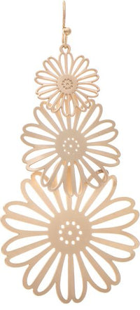 Triple Daisy Cutout Earrings