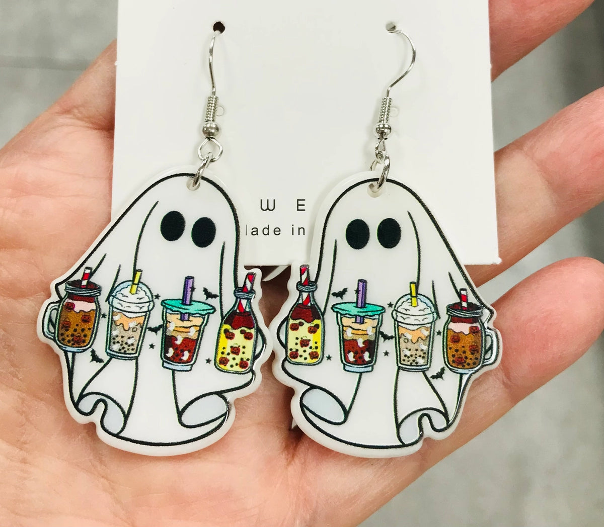 Cute Acrylic Ghost Earrings