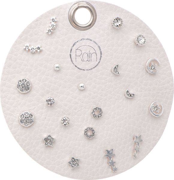 Silver Tone 10-Piece Earrings Set