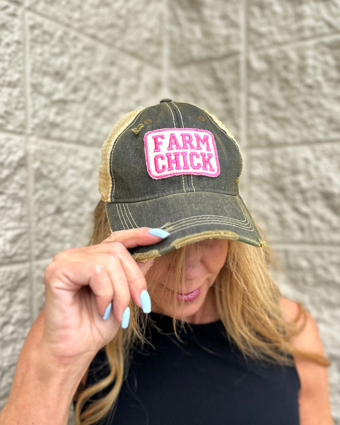 Farm Chick Distressed Cap