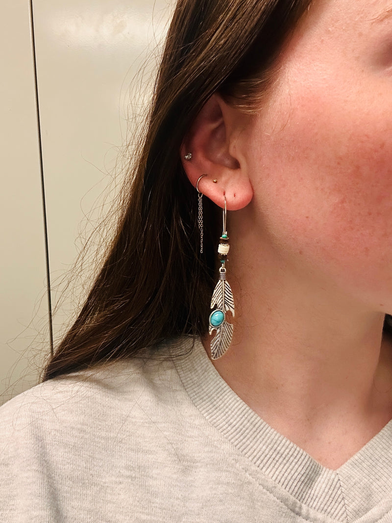 Nila Feather Pendant Earrings