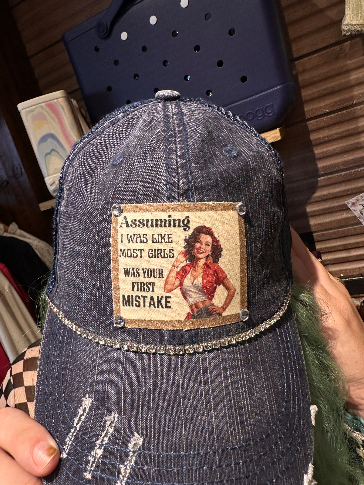 "Your First Mistake" Distressed Trucker Cap
