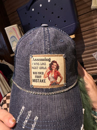 "Your First Mistake" Distressed Trucker Cap