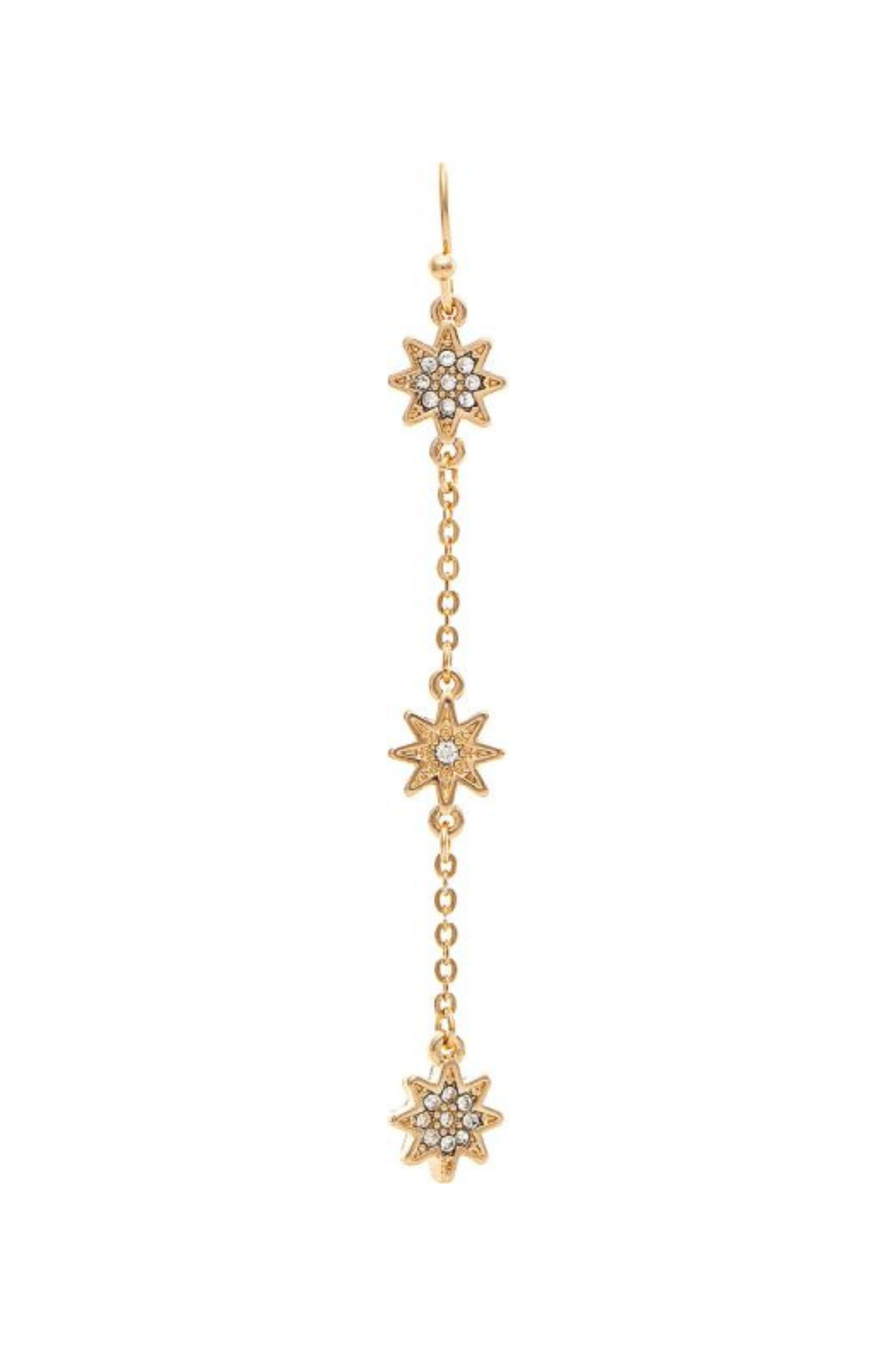 gold starburst dangle earrings