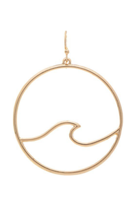 gold tone wave earrings