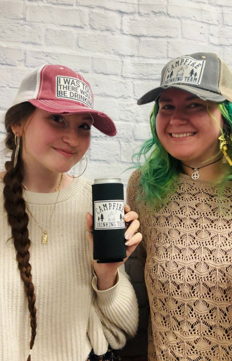 Campfire Drinking Team Can Koozie - Slim