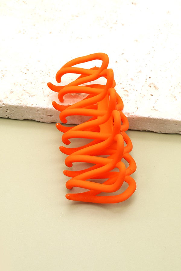 Ina Large Matte Hair Claw - Neon Orange