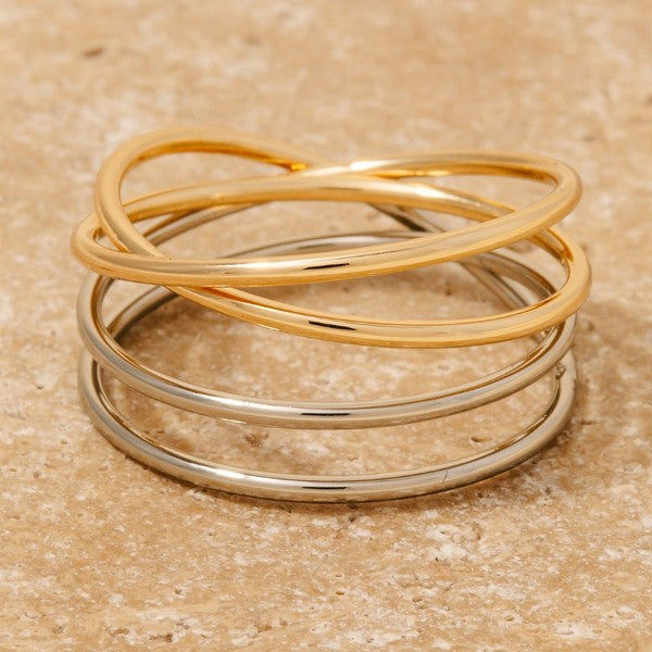 Two Tone Coiled Wire Band Ring