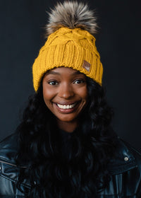 Lena Diamond Knit Pom Hat