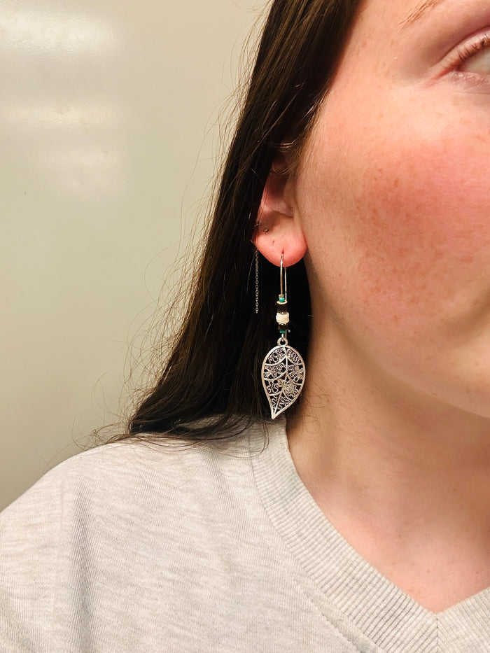 Ally Leaf Pendant Earrings
