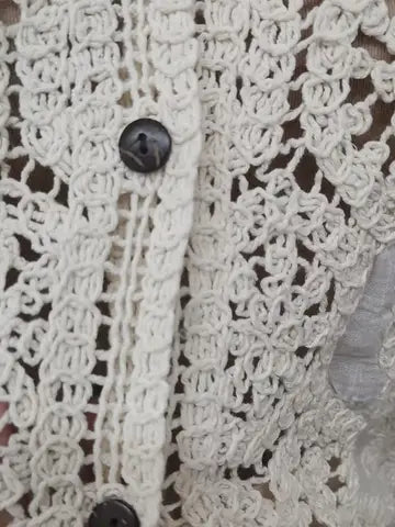 Lenore Crochet Button Down Blouse