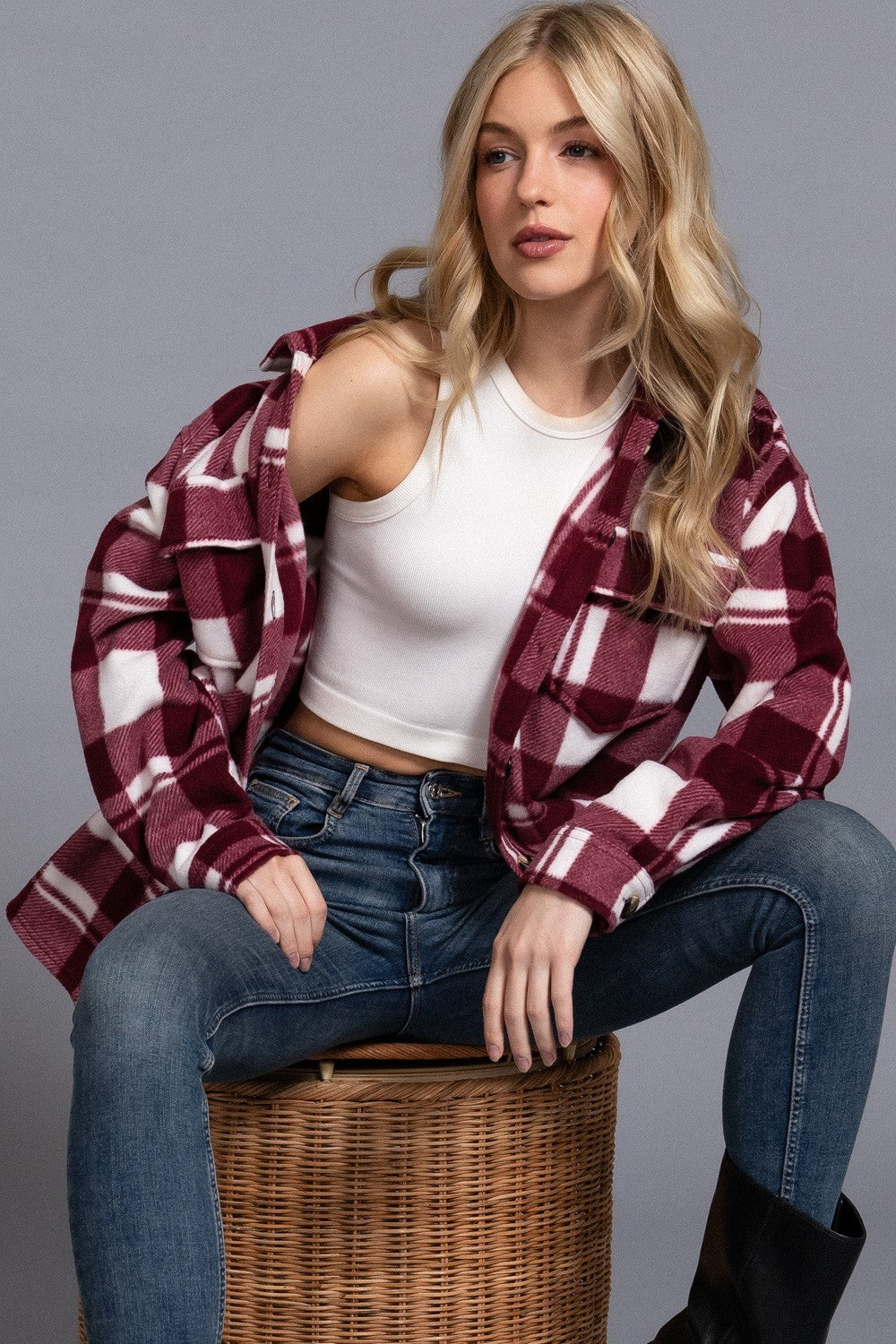 Livvy Plaid Fleece Shacket