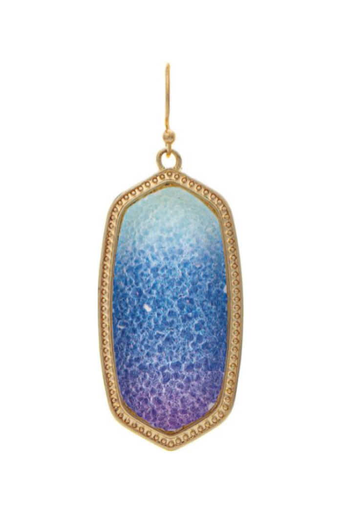 multi-colored druzy dangle earrings