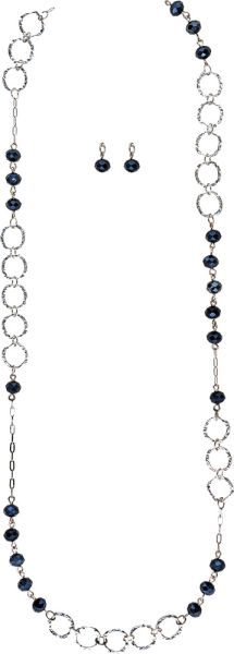 Silver & Navy Blue Necklace Separates