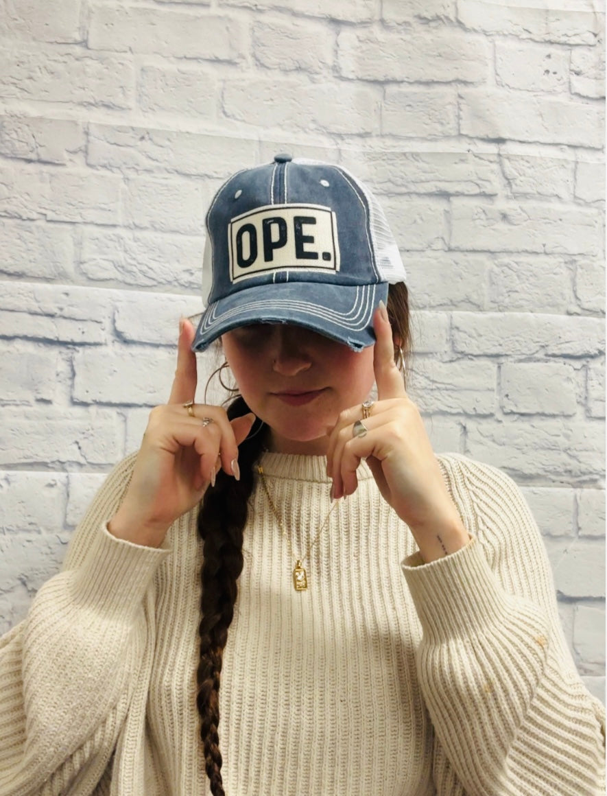 OPE Distressed Trucker Cap