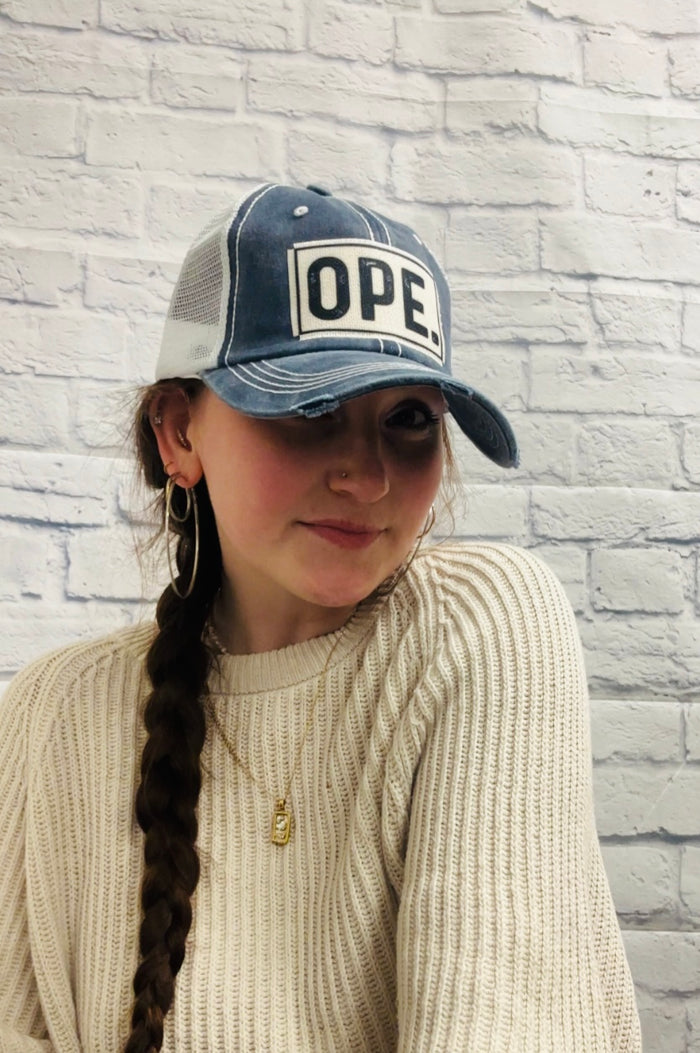 OPE Distressed Trucker Cap