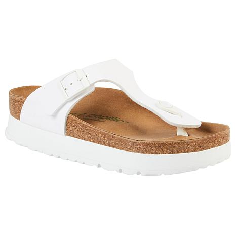 Birkenstock Gizeh Platform Vegan Birko-Flor Sandals - White (Regular/Wide)