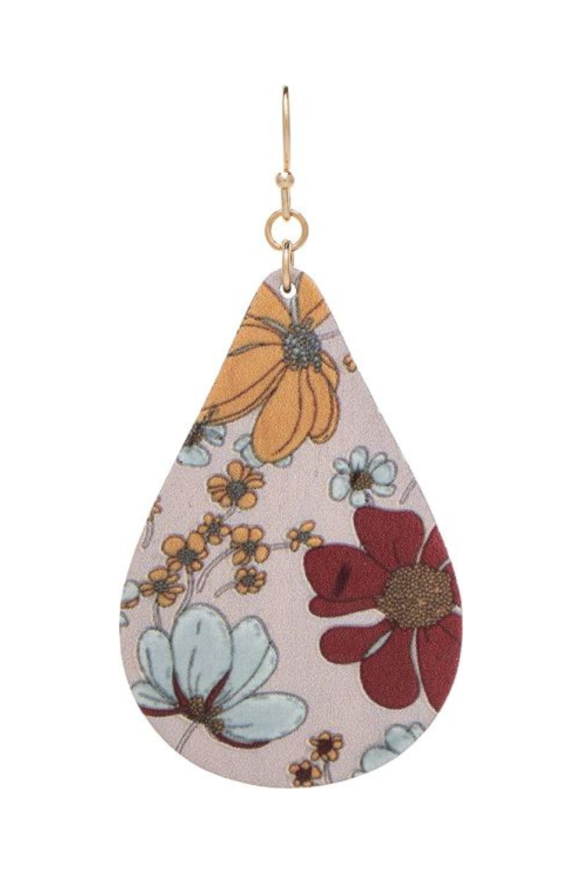 pink floral teardrop earrings
