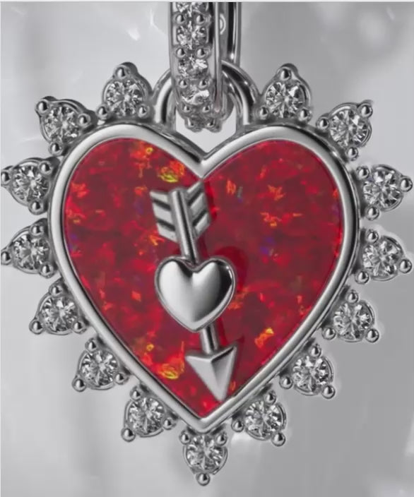 Spinnable Arrow Heart Dangle Charm