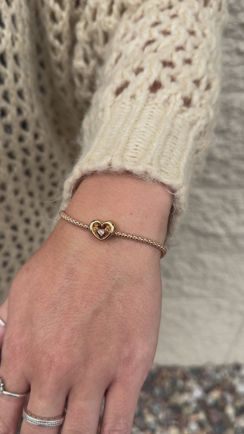 Open heart 14k gold-plated charm