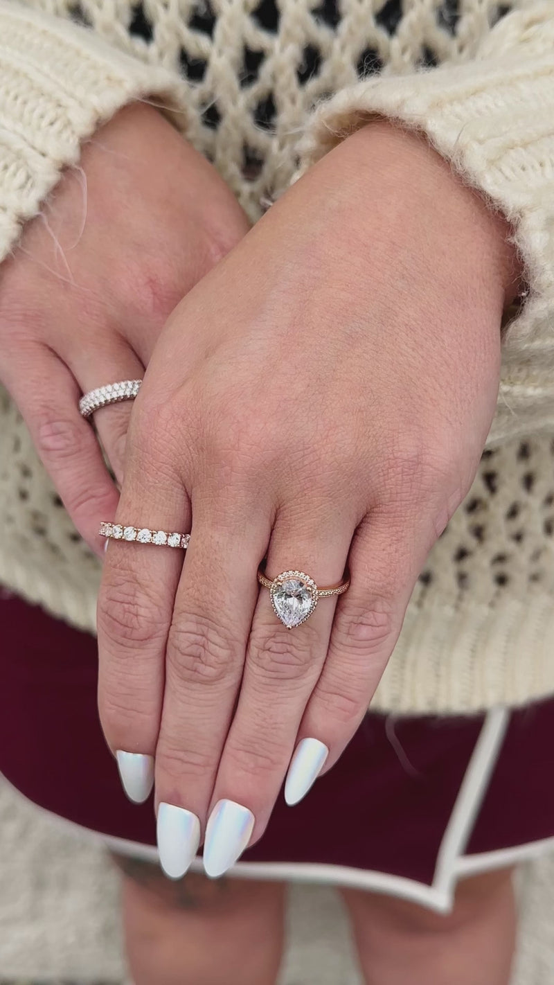 Rose-Gold Sparkling Row Eternity Ring