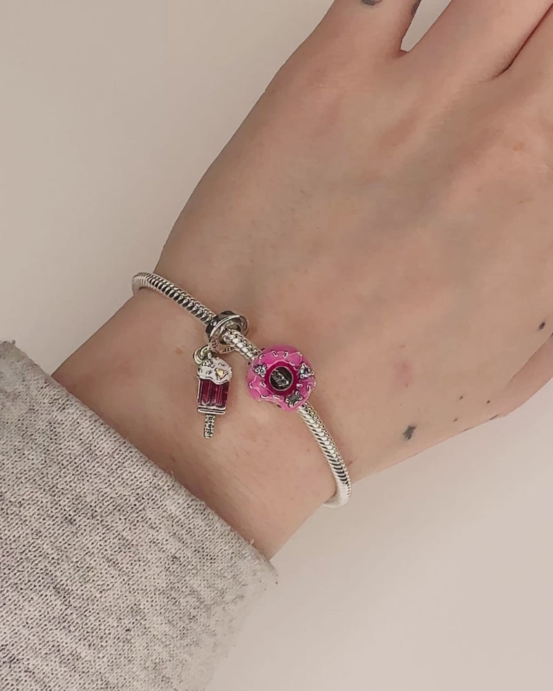 Sparkling Sprinkled Donut Charm
