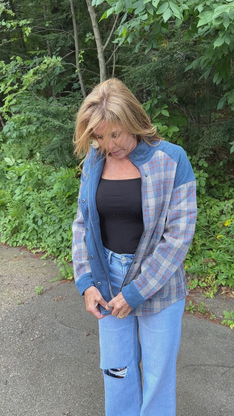 Sandra Color Block Plaid Shacket