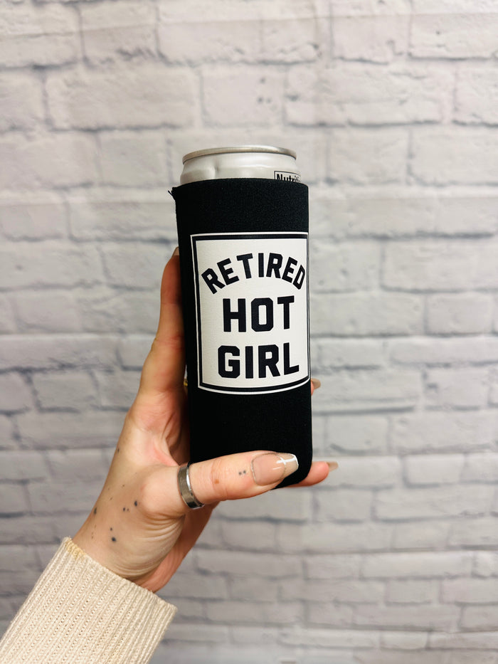 Retired Hot Girl Can Koozie - Slim