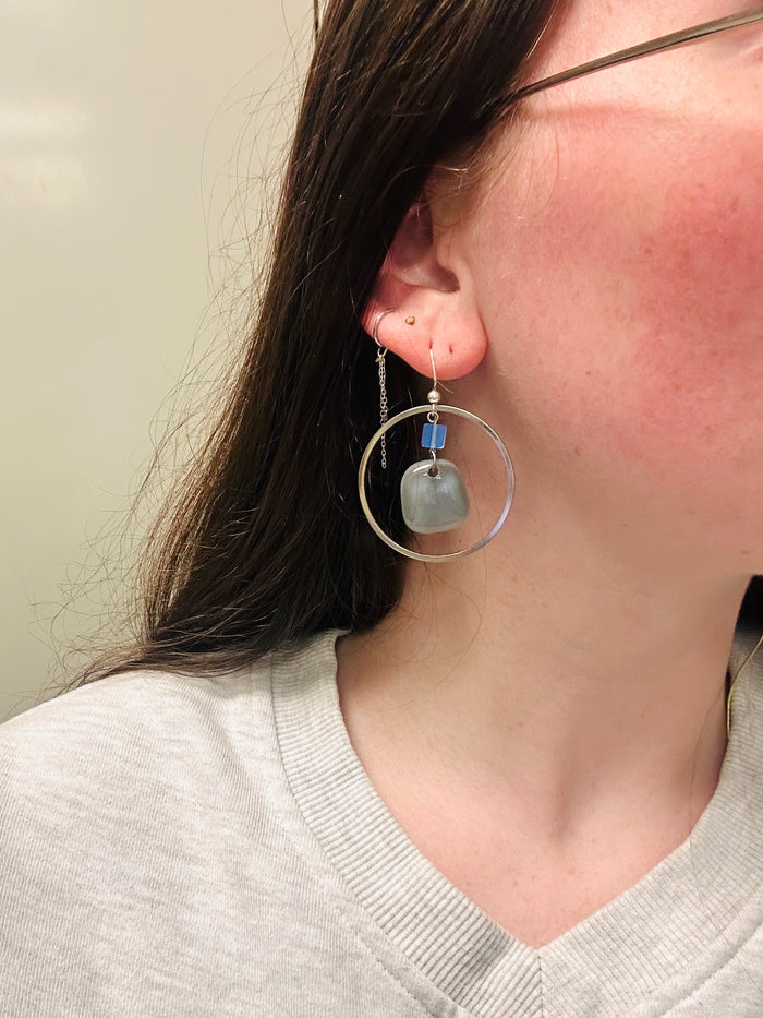 Faith Sea Glass Hoops