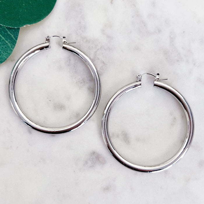 silver hoop earrings