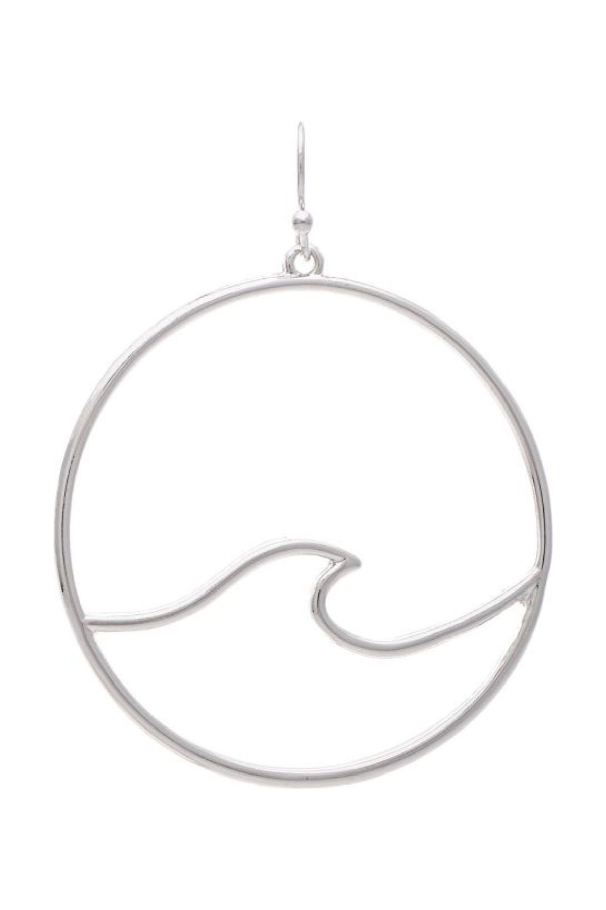 silver tone wave earrings