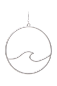 silver tone wave earrings