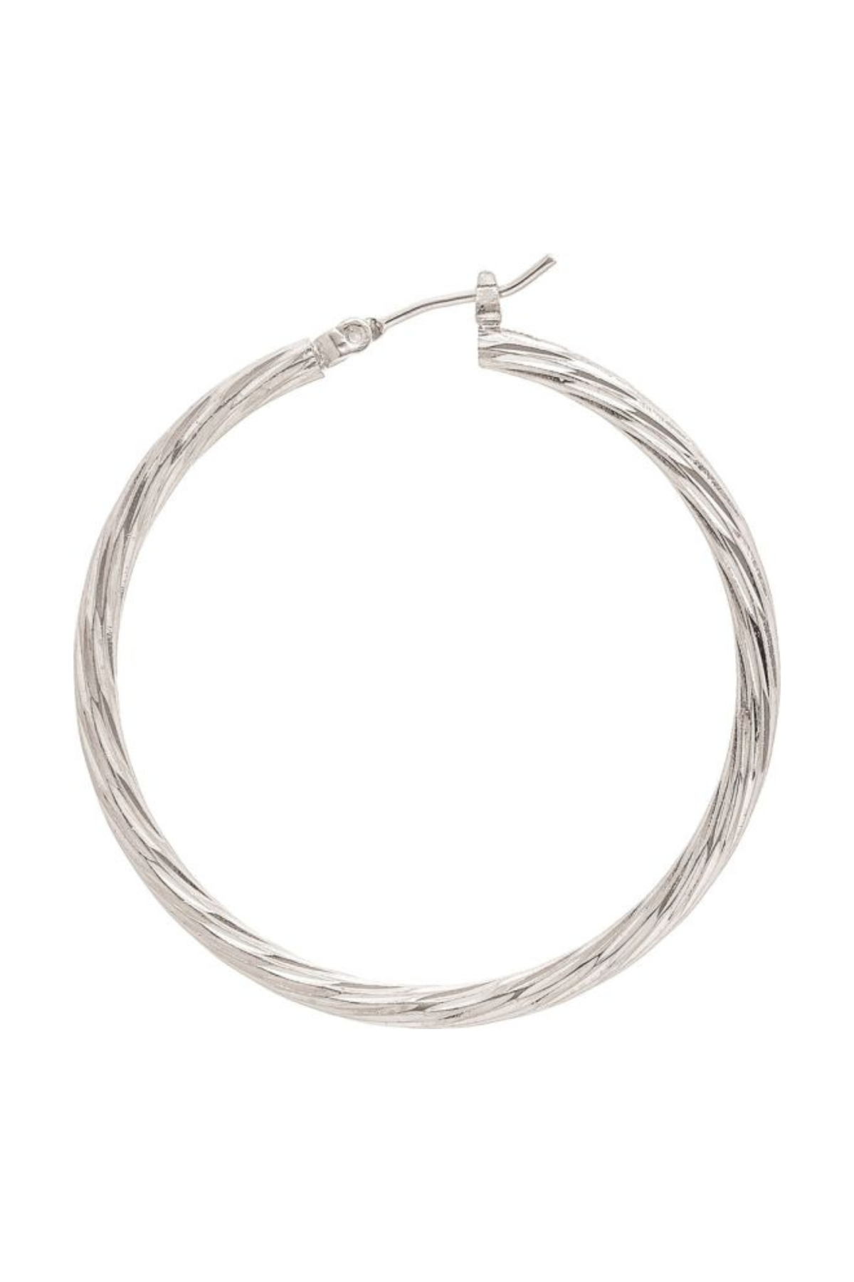 silver twisted hoop earrings