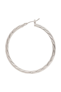 silver twisted hoop earrings