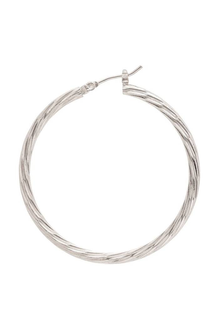silver twisted hoop earrings