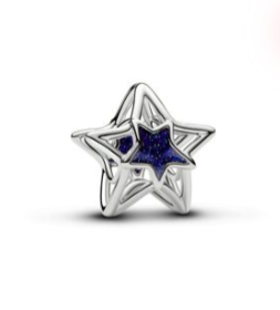 Silver Star Openwork Charm